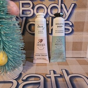 NWT Bath & Body Works Hand Cream Duo - Rose & Vanilla, Eucalyptus & Lavender